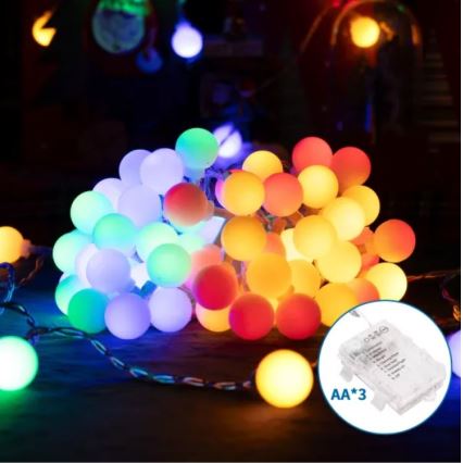 Aigostar - LED utomhusljusslinga 25xLED/3xAA/8 funktioner 2,8 m IP44 flerfärgad
