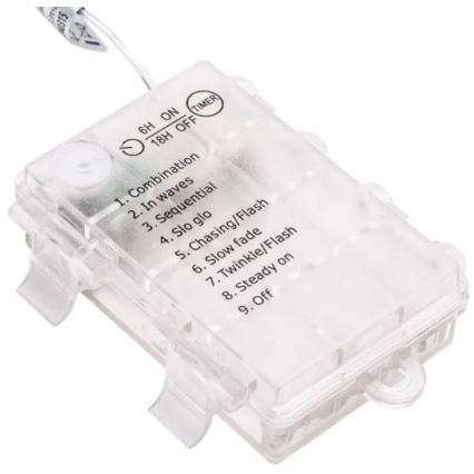 Aigostar - LED utomhusslinga 25xLED/3xAA/8 funktioner 2,8 m IP44 kallvit