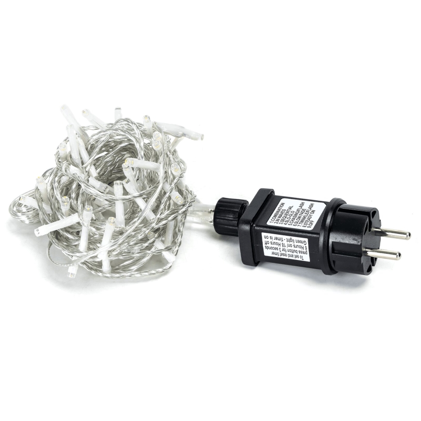 Aigostar - LED utomhusljusslinga, 50 LED, 8 funktioner, 8 m, IP44, varmvit