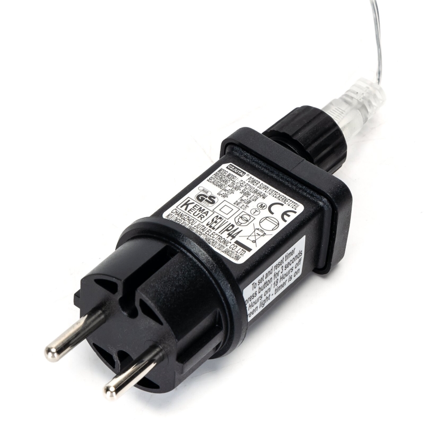 Aigostar - LED utomhusljusslinga, 50 LED, 8 funktioner, 8 m, IP44, varmvit