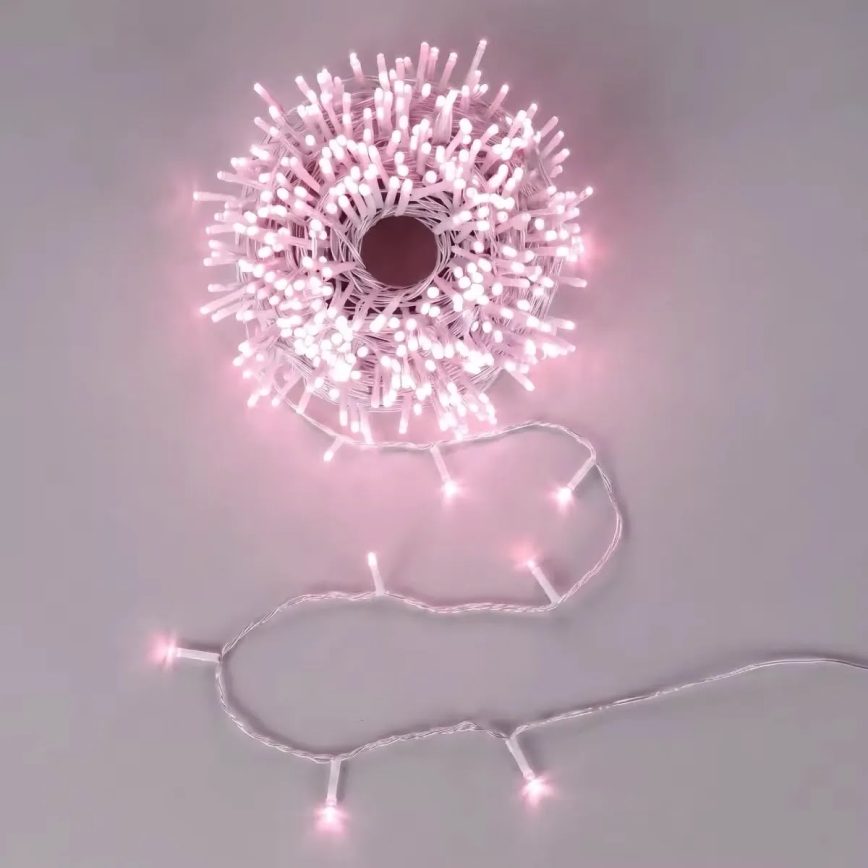 Aigostar - LED utomhus julslinga 500xLED/8 funktioner 53m IP44 rosa
