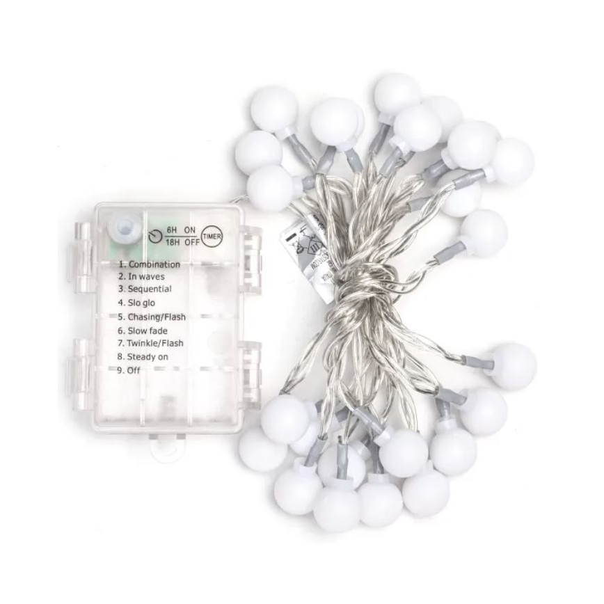 Aigostar - LED utomhusljusslinga för jul 25xLED/3xAA/8 funktioner 2,8 m IP44 flerfärgad