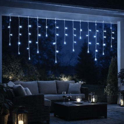 Aigostar - LED utomhus julslinga 300 LED/8 funktioner 3xAA 18x0,6 m IP44 kallvit
