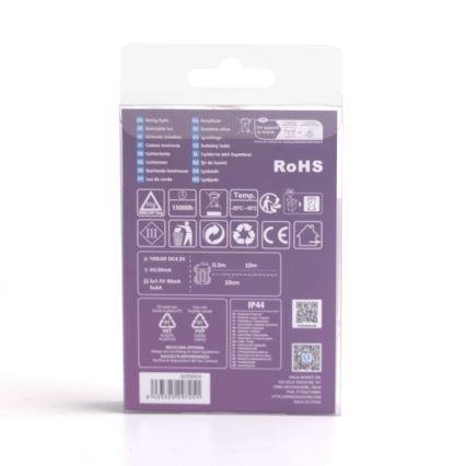 Aigostar - LED utomhusslinga 100xLED/8 funktioner/3xAA 10,3m IP44 kallvit