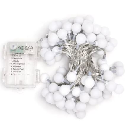 Aigostar - LED-slinga för utomhusbruk 100x LED/3xAA/8 funktioner 10,3 m IP44 kallvit