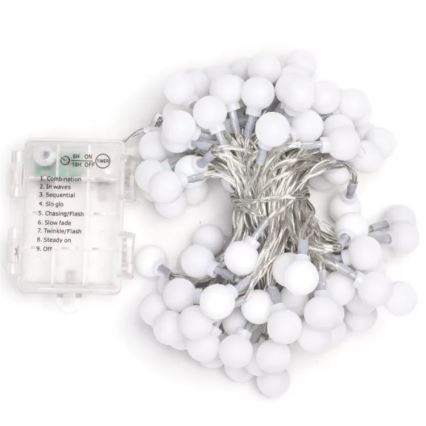 Aigostar - LED-utomhusslinga 100xLED/3xAA/8 funktioner 10,3 m IP44 varmvit