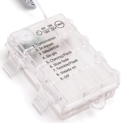 Aigostar - LED utomhusslinga 100xLED/8 funktioner/3xAA 10,3m IP44 kallvit