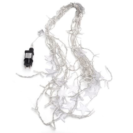 Aigostar - LED-slinga för utomhusbruk 168 LED / 8 funktioner 3 x 1,5 m IP44 varmvitt, stjärnformade