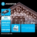 Aigostar - LED utomhusslinga 200xLED/8 funktioner 13x0,6m IP44 kallvit