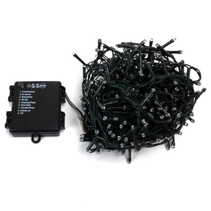 Aigostar - LED utomhusslinga, 400 LED, 8 ljuslägen, 4xAA, 20,3 m, IP44, flerfärgad