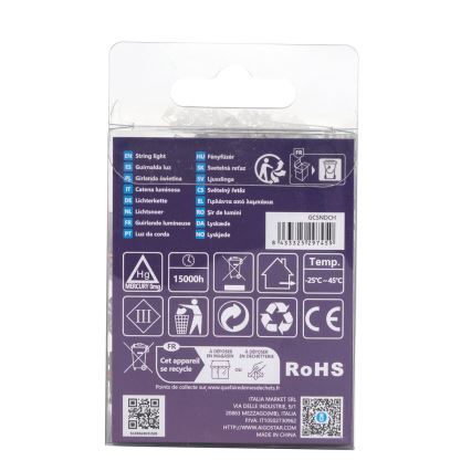 Aigostar - LED utomhusslinga 50 LED / 8 funktioner, 3xAA, 5,3 m, IP44, flerfärgad