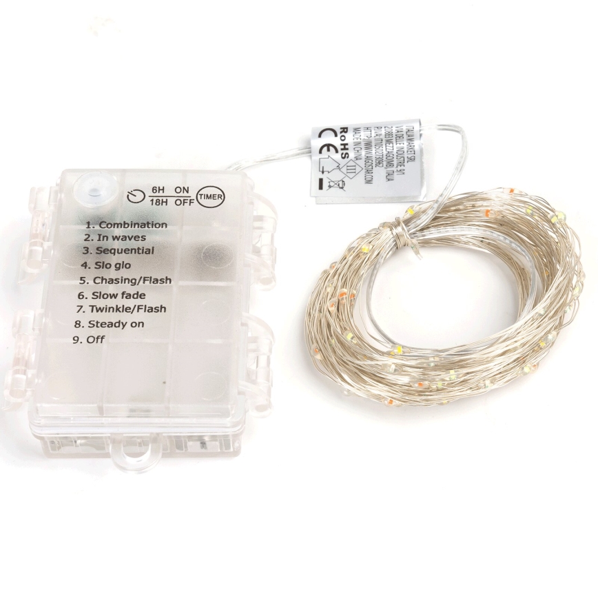 Aigostar - LED utomhusslinga 50xLED/8 funktioner 3xAA 5,3m IP44 flerfärgad