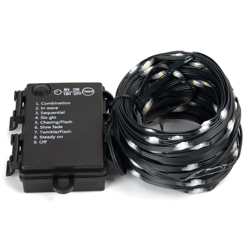 Aigostar - LED utomhusslinga 50xLED/8 funktioner 3xAA 5,3m IP44 varmvit