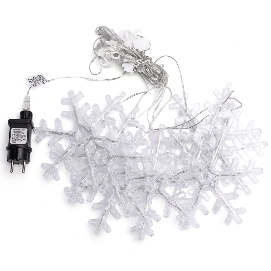 Aigostar - LED utomhusslinga 84 LED / 8 funktioner, 1,2 x 1 m, IP44, varmvit, snöflingor