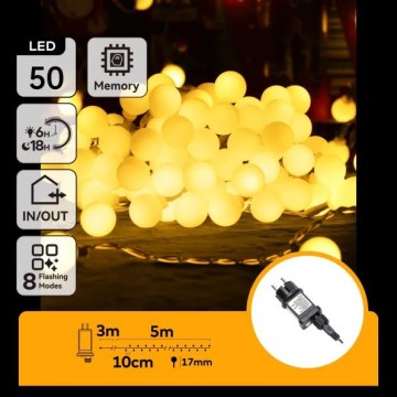 Aigostar - LED utomhusslinga för dekoration 50xLED/8 funktioner 5 m IP44 varmvit