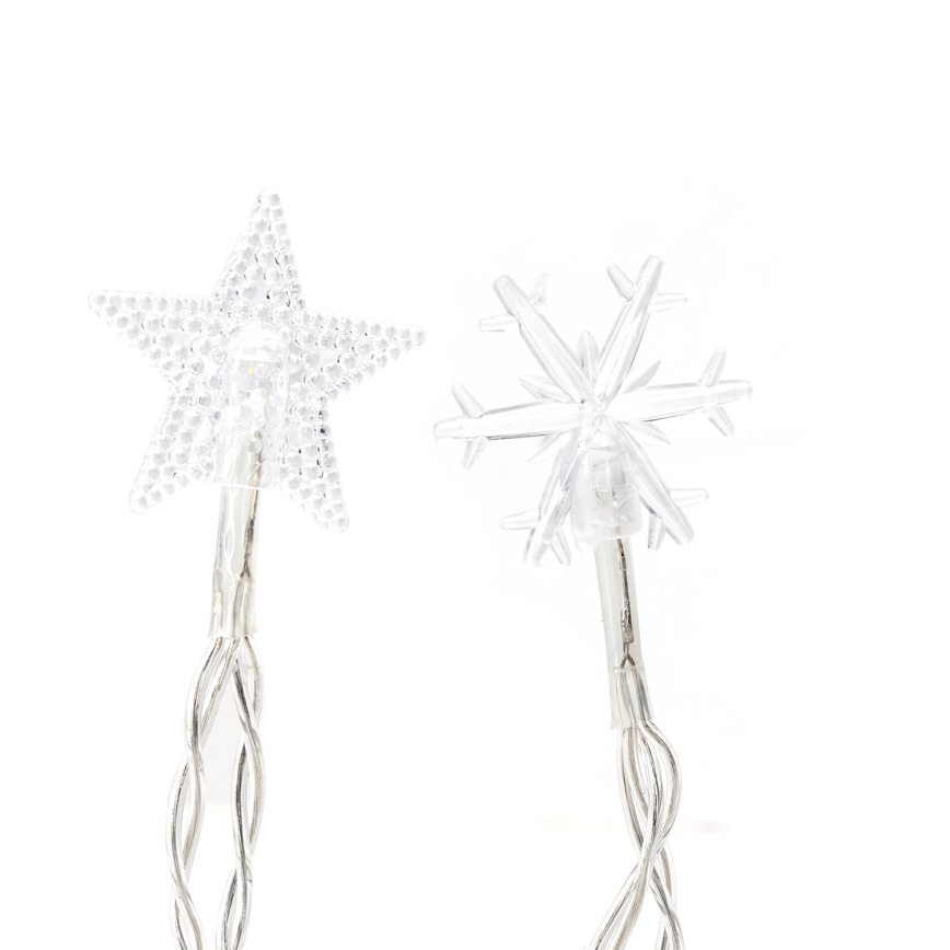 Aigostar - LED utomhus julbelysning, 25 LED, 8 funktioner, 3xAA, 2,5 m, IP44, kallvit