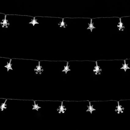 Aigostar - LED-utomhusslinga, 25xLED/8 ljuslägen, 3xAA, 2,5 m, IP44, kallvit