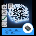 Aigostar - LED utomhusslinga för jul 25 LED/8 ljusprogram 3xAA 2,8m IP44 kallvit