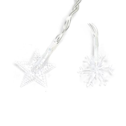 Aigostar - LED utomhus julslinga 25xLED/8 funktioner 3xAA 2,5m IP44 varmvit stjärnformade