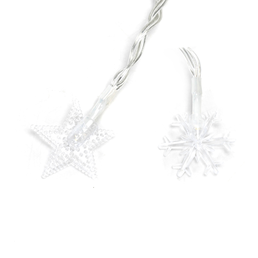 Aigostar - LED utomhus julslinga 25xLED/8 funktioner 3xAA 2,5m IP44 varmvit stjärnformade