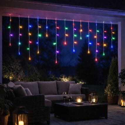 Aigostar - LED utomhus julslinga 300xLED/8 funktioner 3xAA 18x0,6 m IP44 multicolor