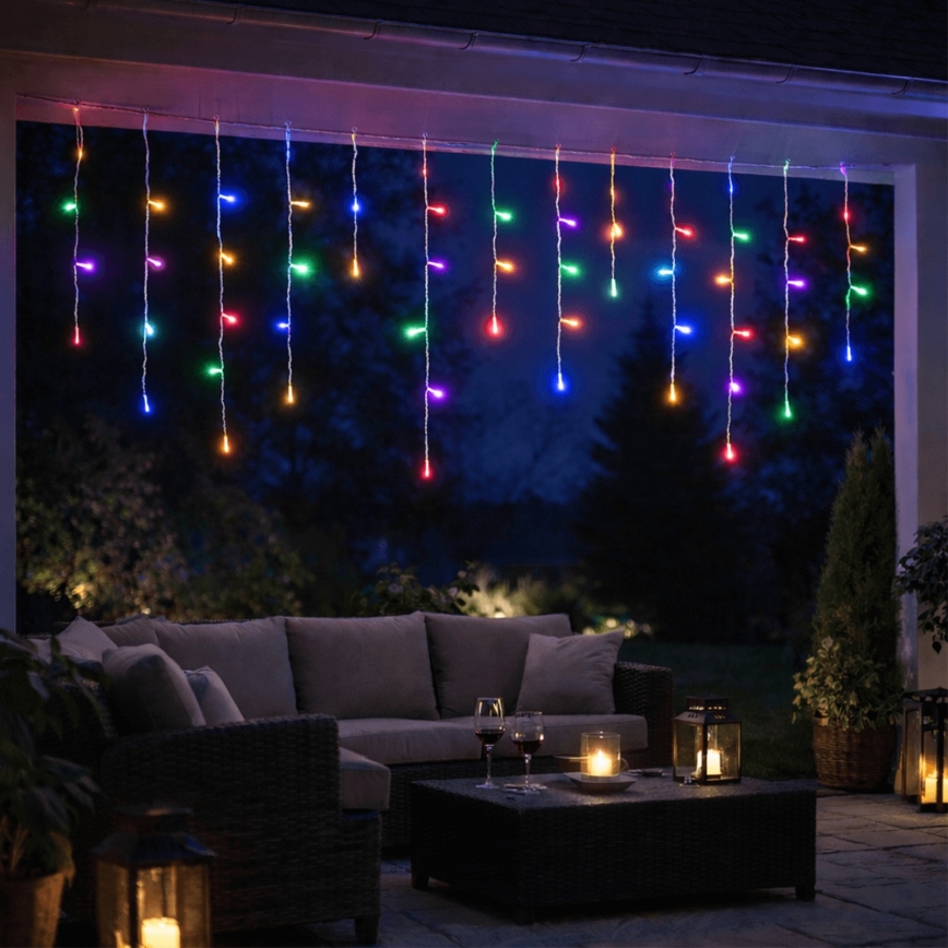Aigostar - LED utomhus julslinga 300xLED/8 funktioner 3xAA 18x0,6 m IP44 multicolor