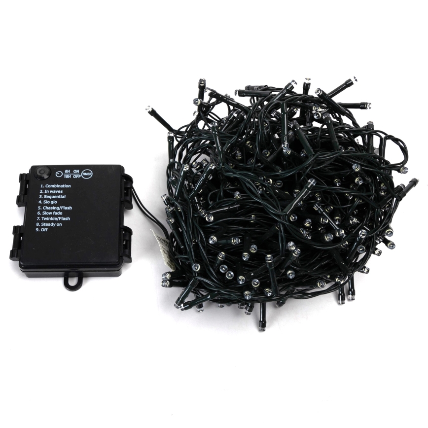 Aigostar - LED utomhus julslinga 400xLED/8 funktioner 4xAA 20,3 m IP44 kallvit