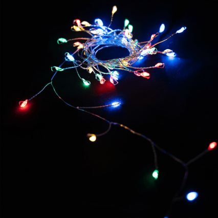 Aigostar - LED utomhusslinga för jul 50xLED/8 funktioner 3xAA 1,8m IP44 flerfärgad