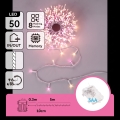 Aigostar - LED utomhusslinga för jul 50xLED/8 funktioner 3xAA 5,3m IP44 rosa/varmvit