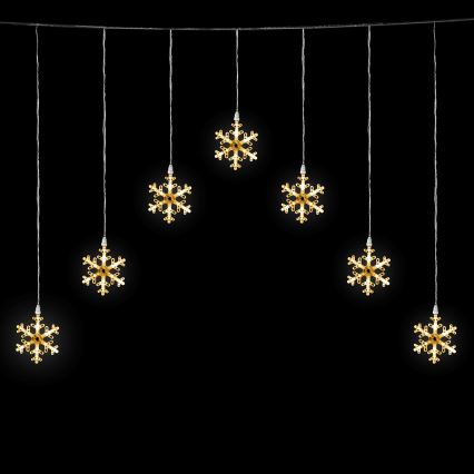 Aigostar - LED-julgirlang för utomhusbruk, 84 LED, 8 ljuslägen, 1,2 x 1 m, IP44, varmvit, snöflingor