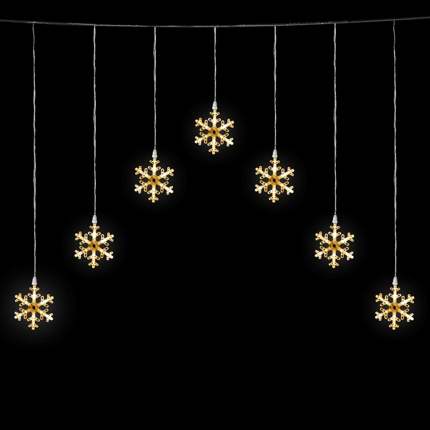Aigostar - LED-julgirlang för utomhusbruk, 84 LED, 8 ljuslägen, 1,2 x 1 m, IP44, varmvit, snöflingor