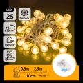 Aigostar - LED utomhusslinga för julbelysning 25xLED/3xAA/8 funktioner 2,8 m IP44 varmvit