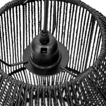 Aigostar - Ljuskrona med textilsladd 1xE27/60W/230V svart