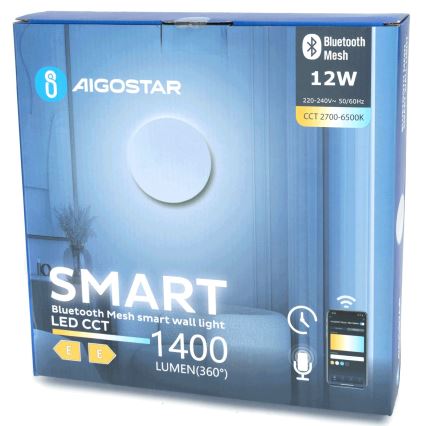 Aigostar - LED Dimbar Vägglampa MESH Smart LED/12W/230V 2700-6500K vit