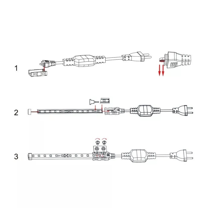 Aigostar - Nätaggregat för LED-remsor 8 mm 600W/230V vit