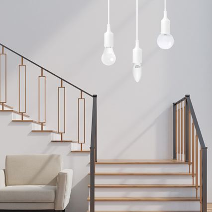 Aigostar - Nätkabel med 1 x E27-sockel, 60 W / 250 V, vit