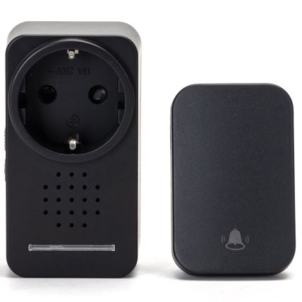 Aigostar - Plugin trådlös dörrklocka 1Z 230V IPX4 svart