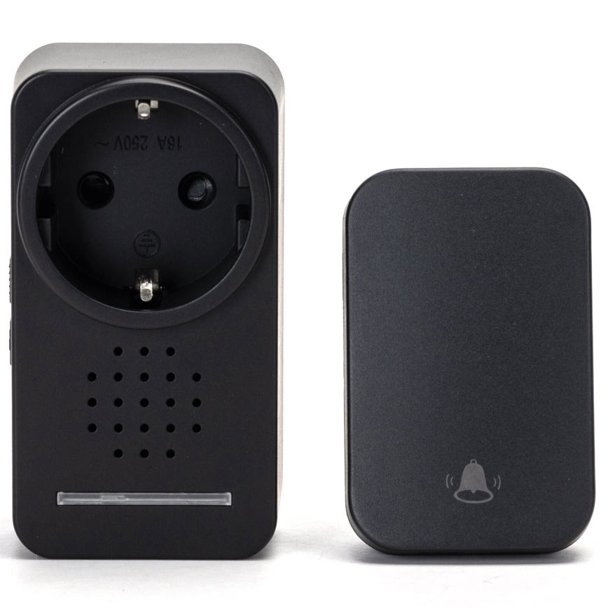 Aigostar - Plugin trådlös dörrklocka 1Z 230V IPX4 svart