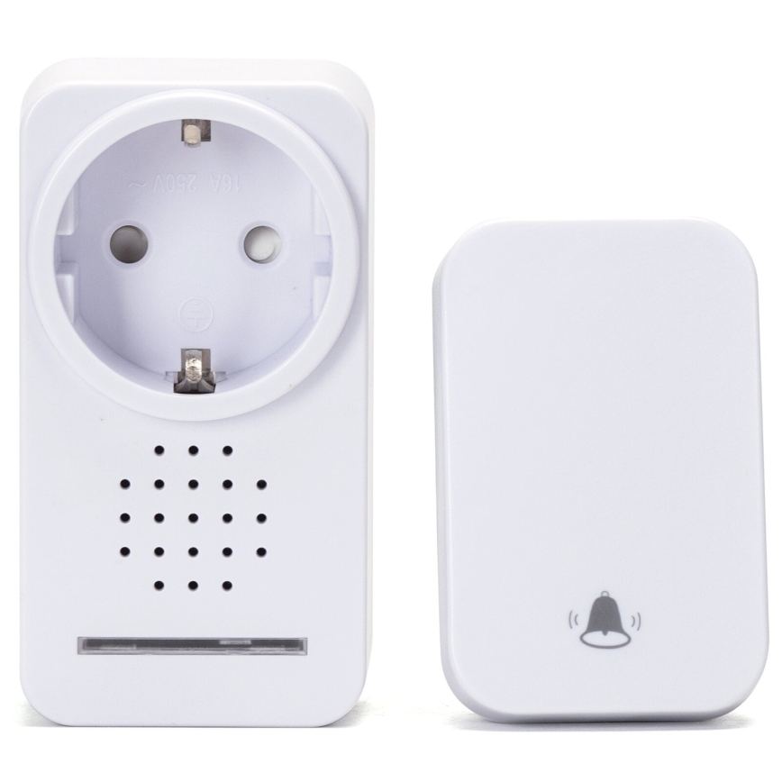 Aigostar - Plugin trådlös dörrklocka 1Z 230V IPX4 vit