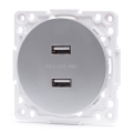Aigostar - Ramfritt USB-strömuttag 2x USB-A, silver