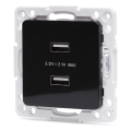 Aigostar - ramfritt USB-strömuttag 2x USB-A, svart