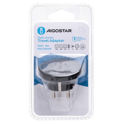 Aigostar - Reseadapter för EU svart