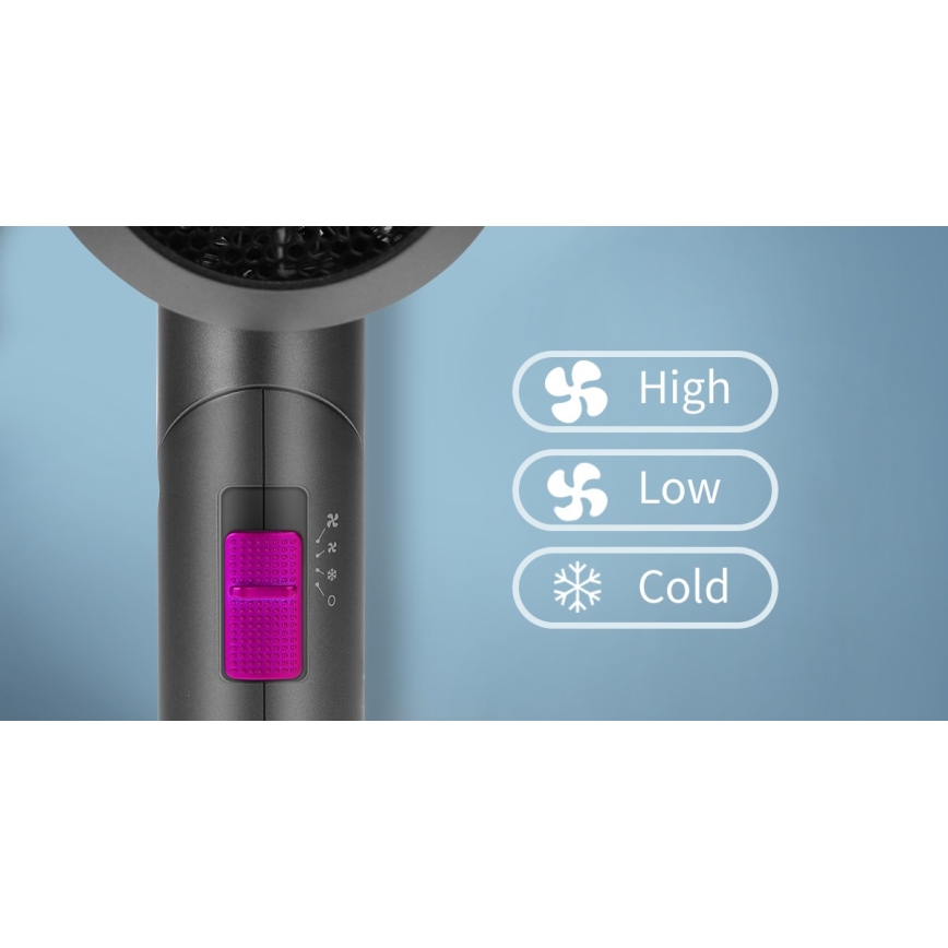 Aigostar - Resehårfön 1800W/230V lila/svart