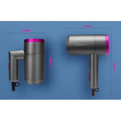 Aigostar - Resehårfön 1800W/230V lila/svart