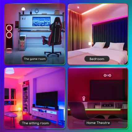 Aigostar - LED RGB dimbar remsa 5 m LED/24W/12/230V IP65 + fjärrkontroll