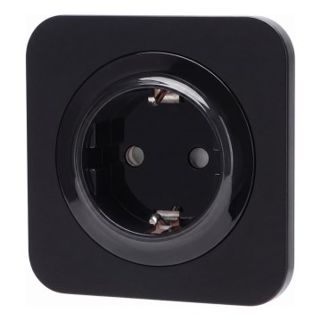 Aigostar - SCHUKO-vägguttag med ram, 250 V/16 A, svart