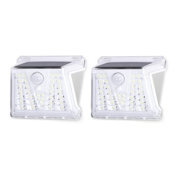 Aigostar - SET 2x LED Utomhus solcellslampa med sensor LED/1,48W/3,7V IP65 1200 mAh