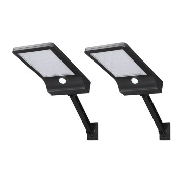 Aigostar - Set med 2 LED solcellsgatulampor med sensor LED/3W/3,7V1800 mAh IP44 3000/4000/5000K + fjärrkontroll