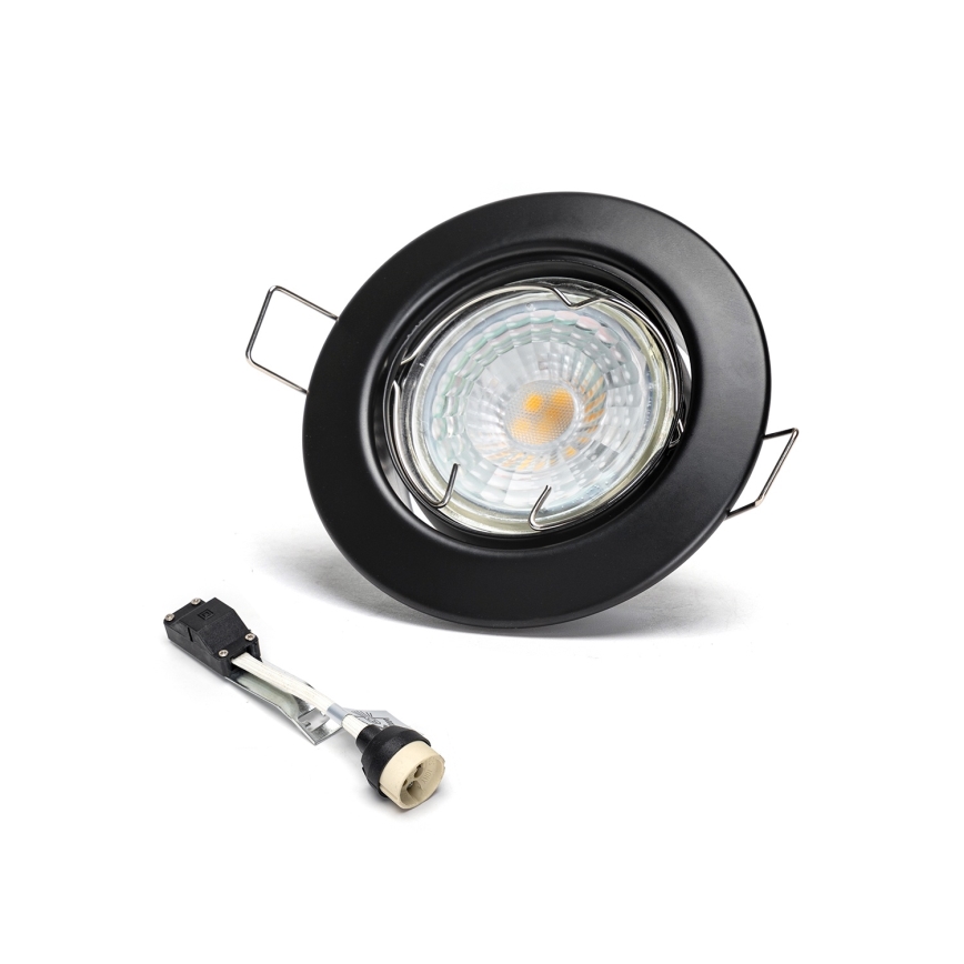 Aigostar - Set med 3 LED-infällda downlights, 1x GU10/4,5W/230V, 3000K, svart