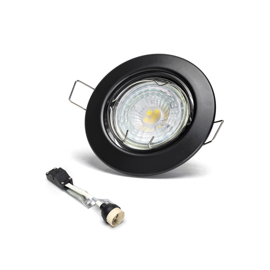 Aigostar - Set med 3 LED-infällda takarmaturer, 1xGU10/4,5W/230V, 4000K, svart